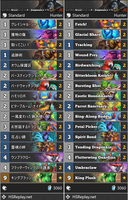 エメラルド 32.2.2 レジェンド3位 Jiuqianyu’s 鼓舞ハンター
