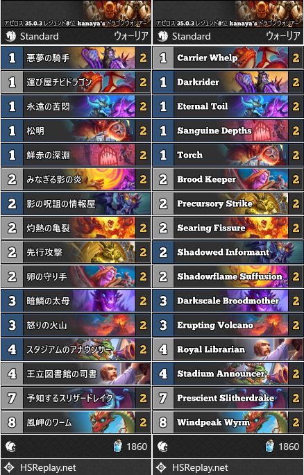 アゼロス 35.0.3 レジェンド8位 kanaya's ドラゴンウォリアー