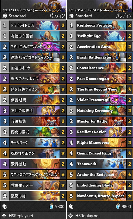 アゼロス 35.4 レジェンド34位 Jambre's 新兵パラディン